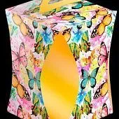 Коробка для кулича Бабочки цветные 9 см