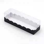 Коробка для макарон Черная ажурная пенал 19х5,5х5,5 см