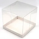 Коробка для пряничного домика белое дно 21х21х19 см