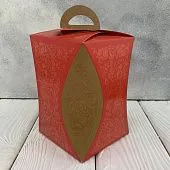 Коробка для кулича Хохлома красная кулич 9 см