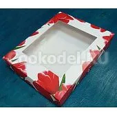 Коробка  Тюльпаны с окном 29х23х4 см