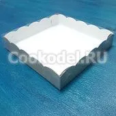 Коробка двусторонняя Ажурная с фиксацией дна 15,5х15,5х3 см