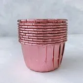 Форма бумажная капсула Маффин Розовый Блеск 100 шт 50х40 мм