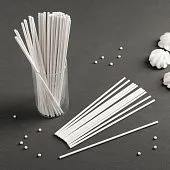 Палочки для кейкпопсов "Белые" (20 см/50 шт, бумага) Китай